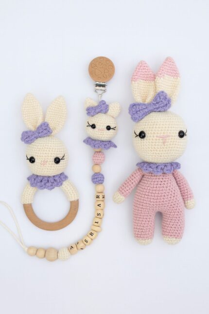 Amigurumi tavşan hediye seti